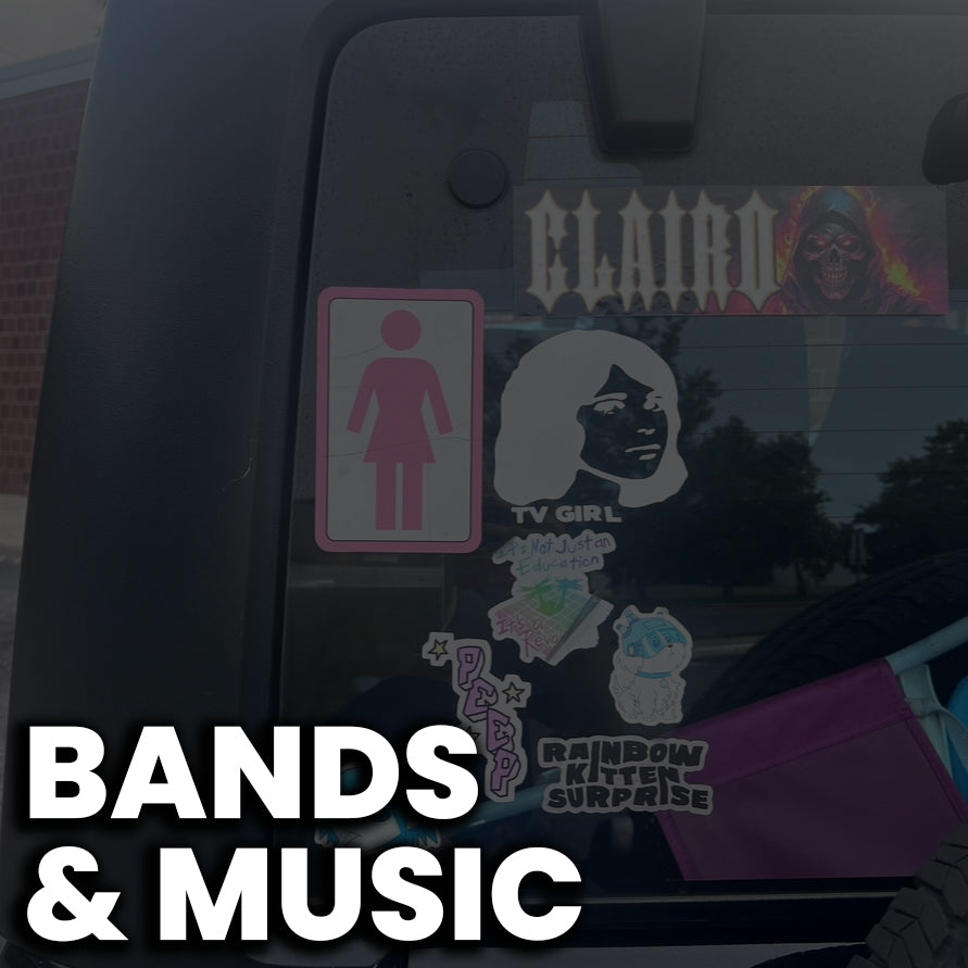 "Clairo" Edgy, heavy metal style funny band music bumper sticker